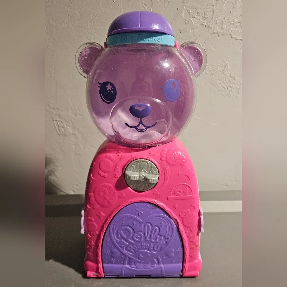 Polly Pocket Pink and Purple Bear Gumball Machine Fashion Doll Playset Mattel